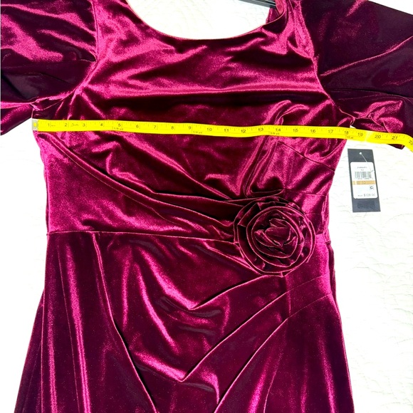 NWT - Jessica Howard Rich Burgundy Velvet Long Sleeve Dress - Picture 8 of 8